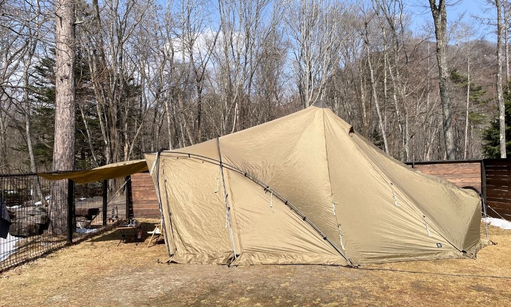 浅間大滝キャンプ場 テント設営後のサイト