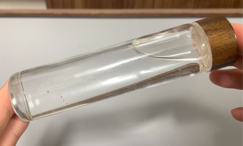 gs-289 携帯浄水器 逆洗(バックウォッシュ) フィルター内部に溜まっていた不純物が排出された水