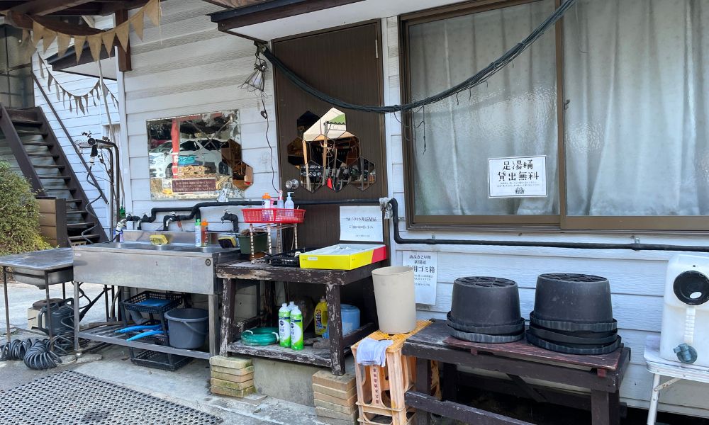 おおぐて湖キャンプ場 温水の出る炊事場