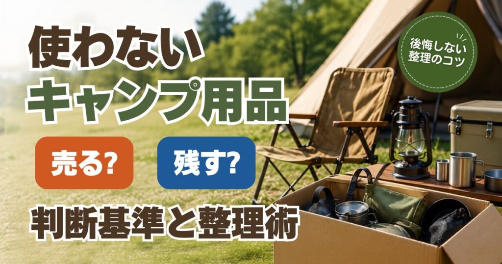 使わないキャンプ用品は売るべき？後悔しない手放し方と残す基準を解説 アイキャッチ　サムネイル