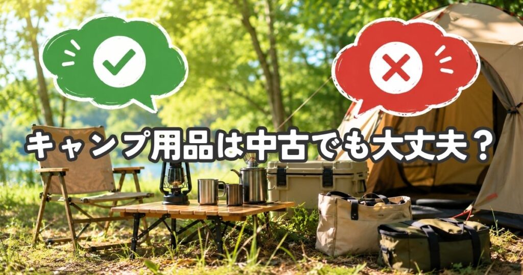 キャンプ用品は中古でも大丈夫?初心者が買っていいもの・避けたいものを解説 アイキャッチ サムネイル