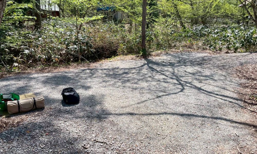 山のハコ-camp studio- リバーオートサイト1テントサイト全体